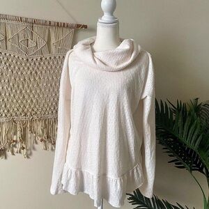 Anthropologie Maeve Addie Ruffled Hacci Pullover